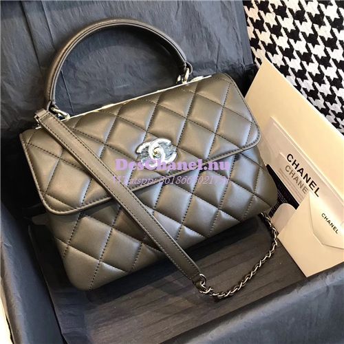 Replica Chanel Small Trendy CC A92236 olive green Flap Bag With Metal