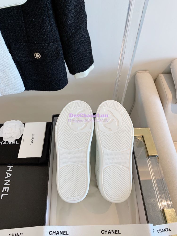 Replica Chanel Trainers Calfskin Sneakers white G36295