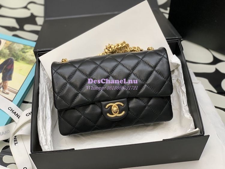 Replica Chanel Small Flap Bag Lambskin AS3393 Black