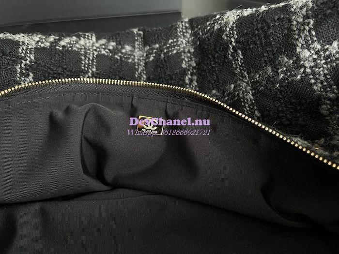 Replica Chanel Maxi Hobo Bag Wool Tweed AS3632 AS3564 Black & Gray