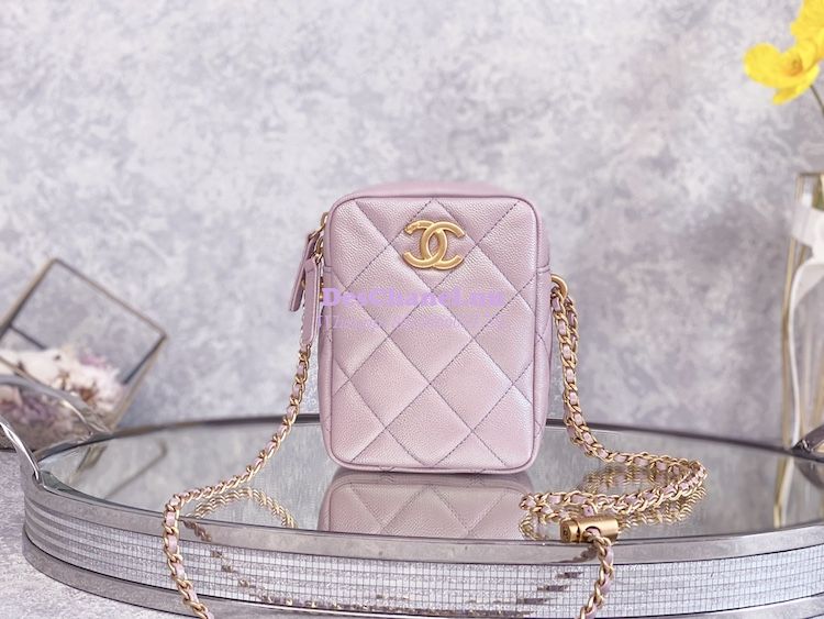Replica Chanel Grained Calfskin Flap Bag AS3757 AS3777 Coral Pink
