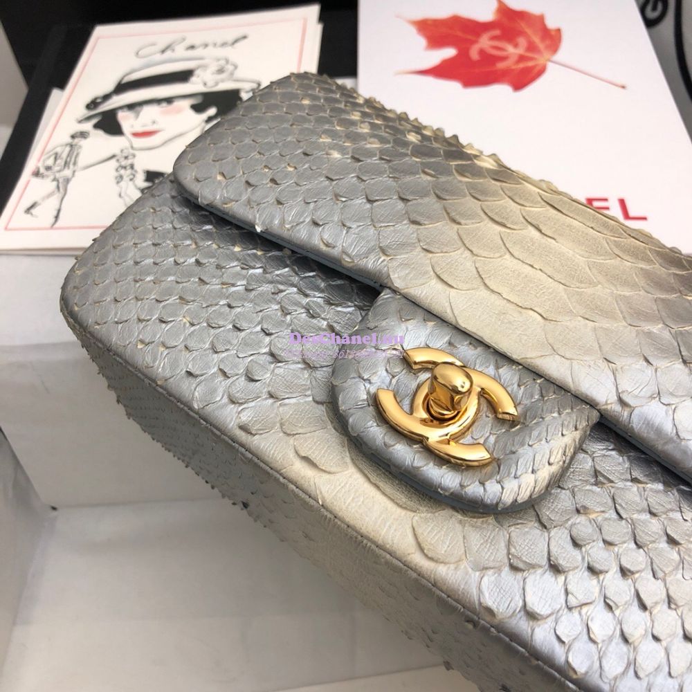 Replica Chanel Python Small 20cm Classic Flap Bag 21