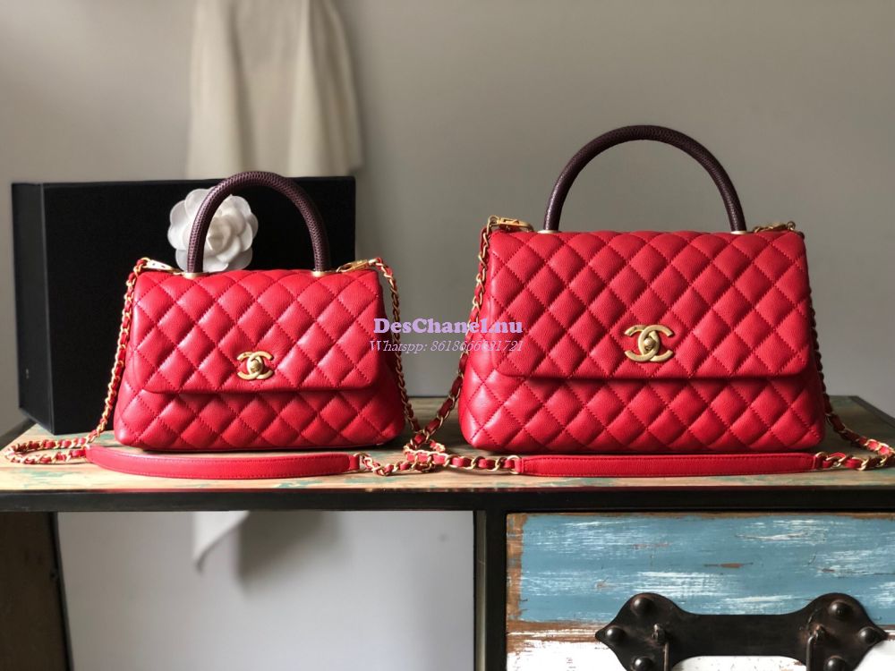 Replica Chanel Coco Grained Calfskin Flap Bag with Lizard Tote 92991 R