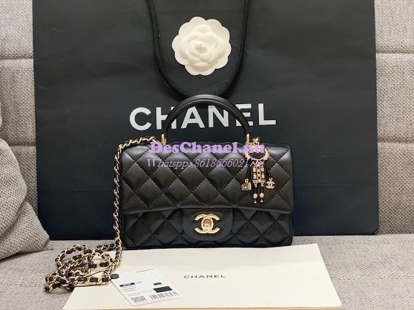 Replica Chanel 23P Mini Hobo Bag Lambskin AS3232 Black (Limited Editio