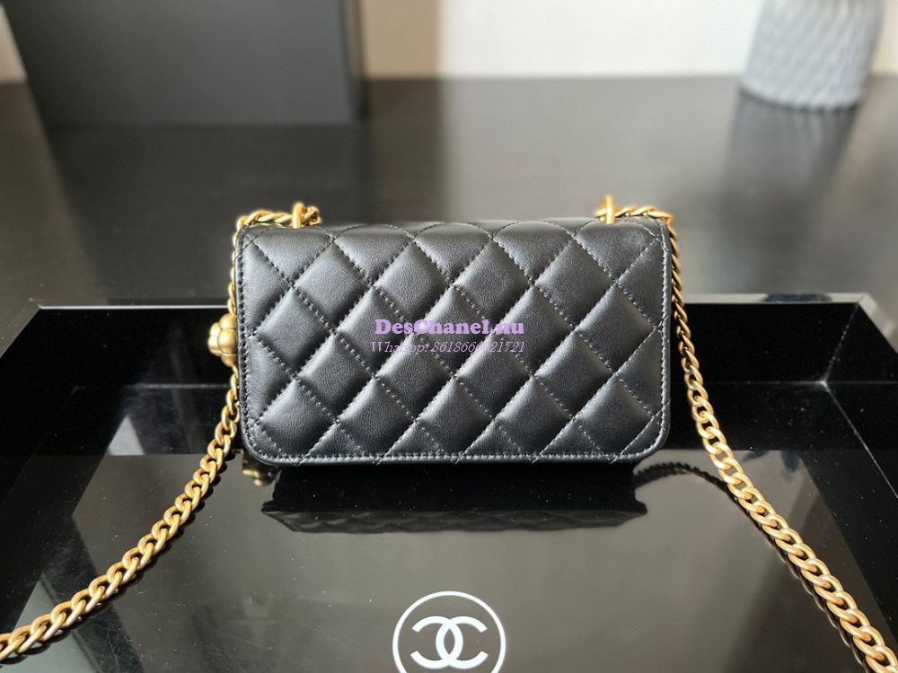 Replica Chanel 23P Flap Phone Holder With Chain Camellia Crush AP3298