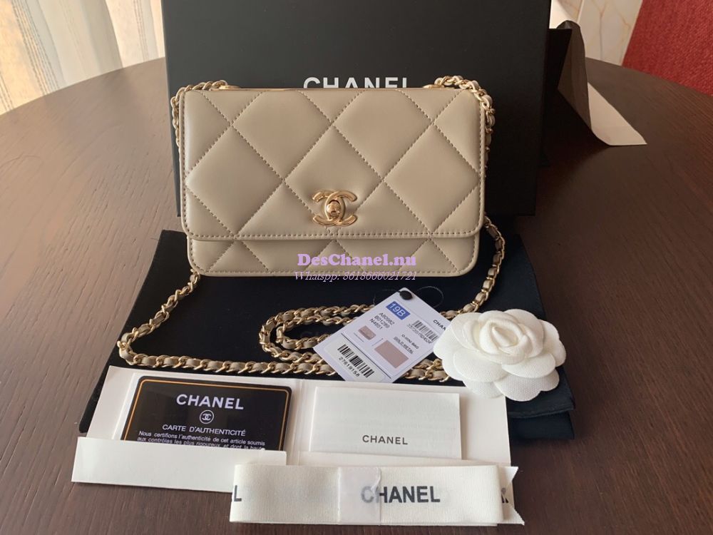 Replica Chanel Trendy CC Wallet On Chain WOC in Large Quilting Lambski