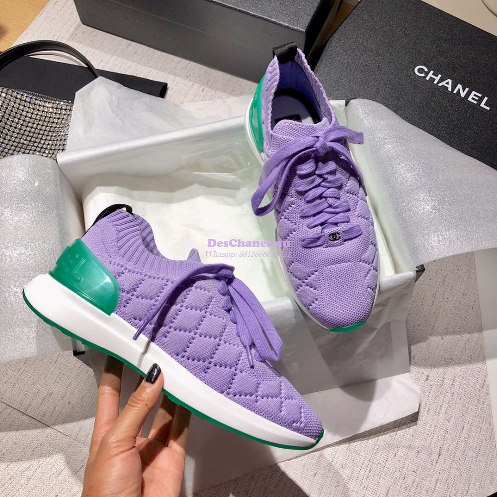 Replica Chanel Sneakers Mixed Fibres G35549 Purple