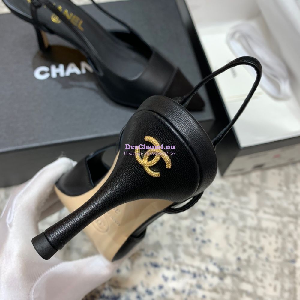 Replica Chanel Slingbacks Heel G35259 Lambskin Black