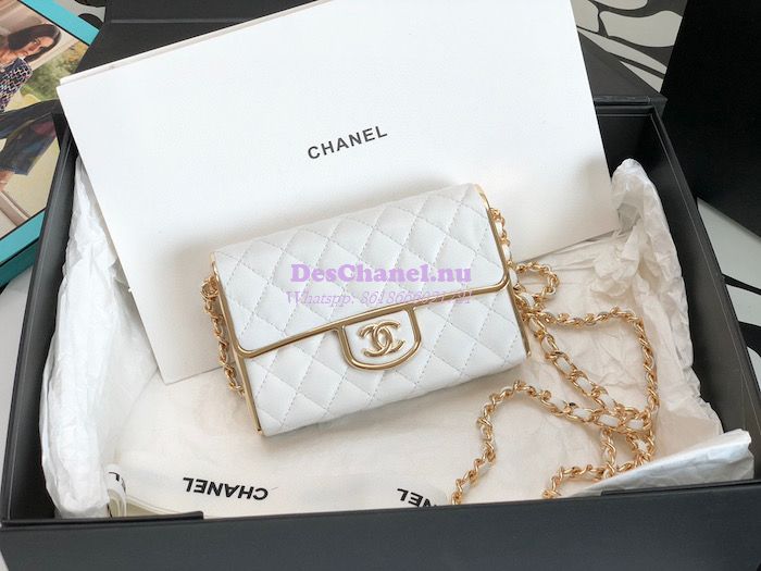 Replica Chanel 22A Small Evening Bag in Lambskin (Limited Edition) Whi