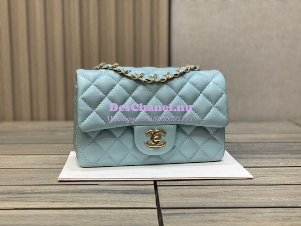 LADY C - CHANEL Classic Flap Bag Light Blue Lambskin with