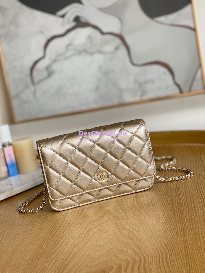 gold chanel purse authentic