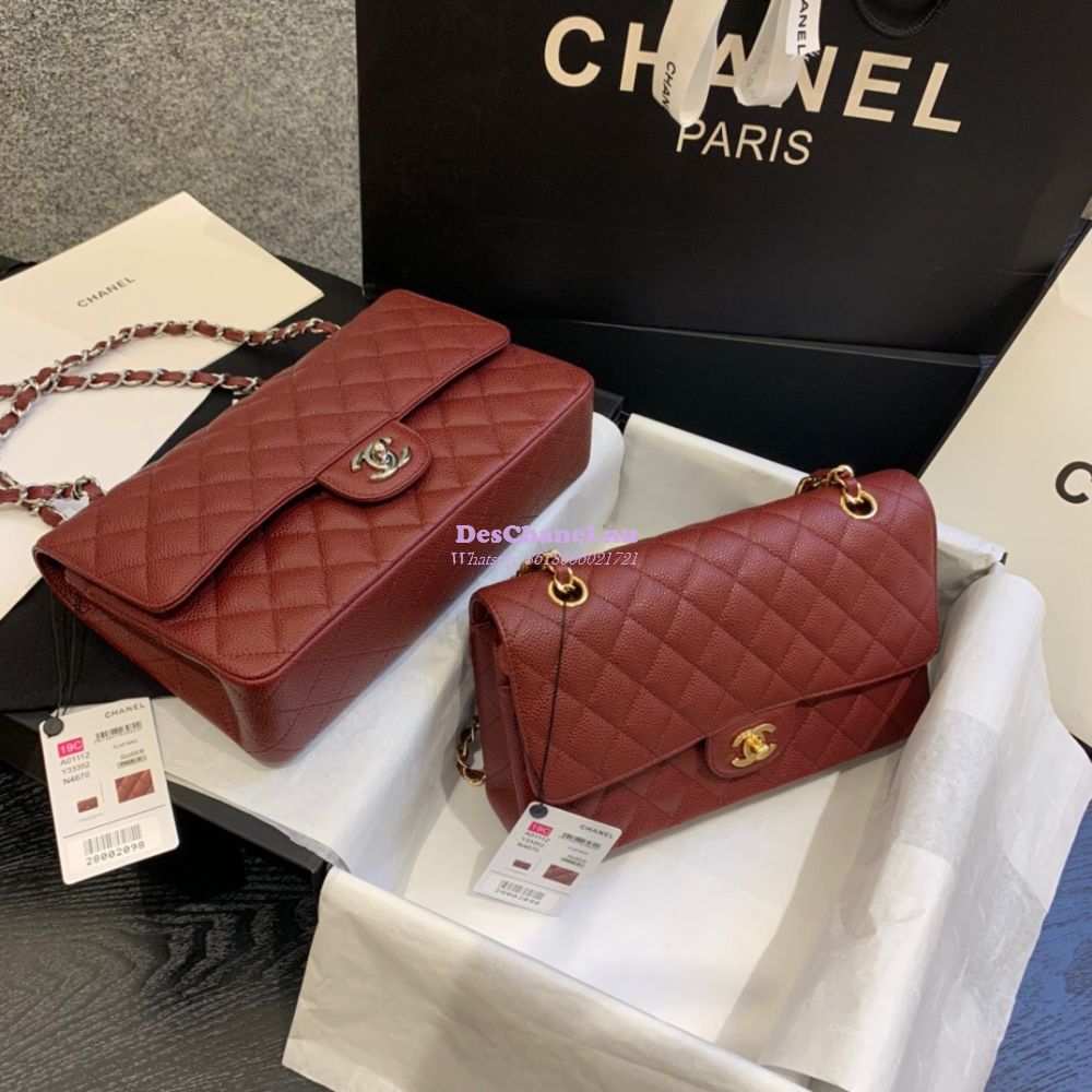 Replica Chanel Classic Flap Caviar in Wine Bag