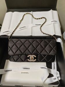 Replica Chanel Medium Classic Double Flap Rainbow Lambskin Bag Green B
