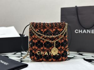 Replica Chanel Small Flap Bag With Top Handle Wool Tweed AS3653 Black
