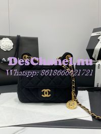 Replica Chanel Small Hobo Bag Wool Jersey AS3710 Black