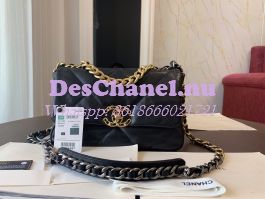 Replica Chanel 19 Small Flap Bag AS1160 Lambskin Black
