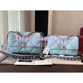 Replica Chanel 19 Large Flap Bag AS1161 Lambskin Baby Blue